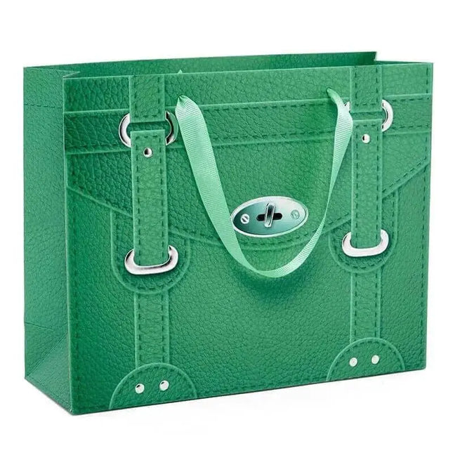 Forest Green Faux Leather Handbag (Large Giftbag) - Party Expo
