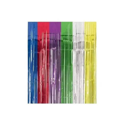 Fringe Foil Door Curtain - Multicolor - Party Expo