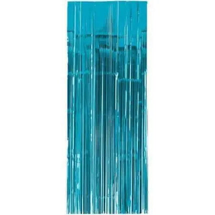 Fringed Doorway Curtain - Caribbean Blue - Party Expo