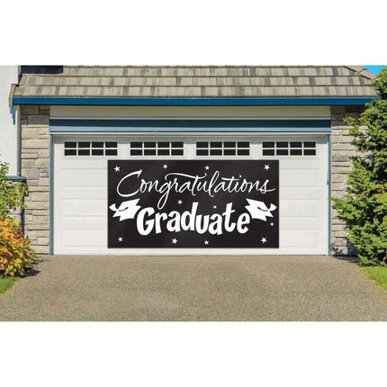 Gigantic Greeting Congratulations Graduate Banner - Black Party Expo  