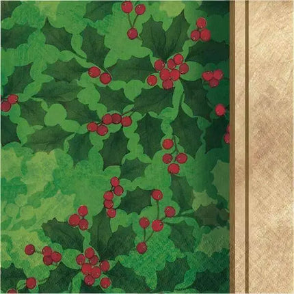 Gilded Holly Lunch Napkins - Party Expo
