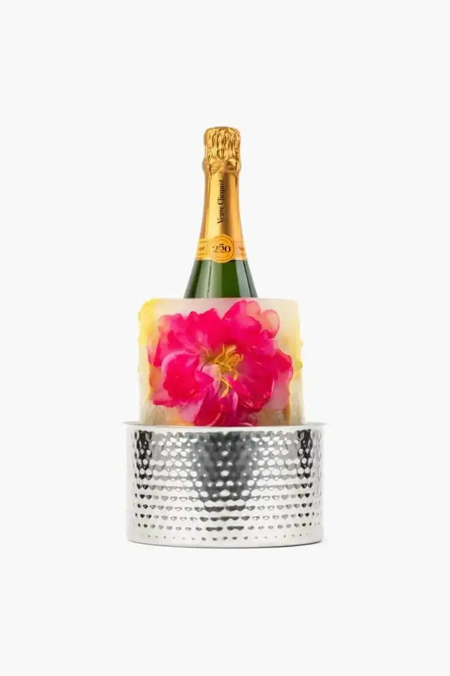 Glasi - Ice Mold Hammered Wine Chiller Silver (1ct) - Party Expo