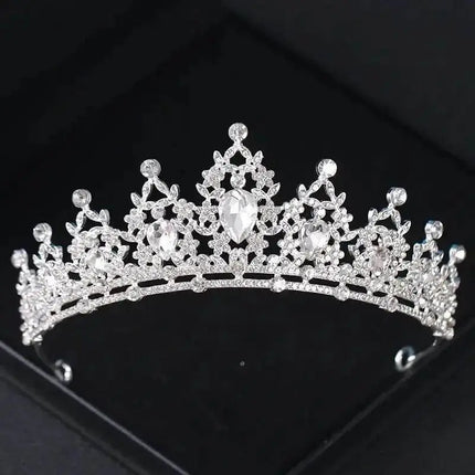 Gleaming Crystal Teardrop Tiara - Party Expo