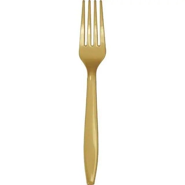 Glittering Gold Plastic Forks - Party Expo