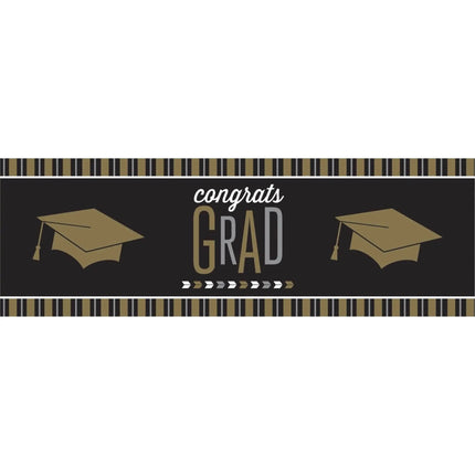 Glitz Graduation Giant Party Banner - Silver & Gold - Party Expo