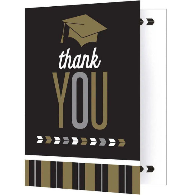 Glitz Graduation "Thank You" Notes - Silver & Gold Party Expo  
