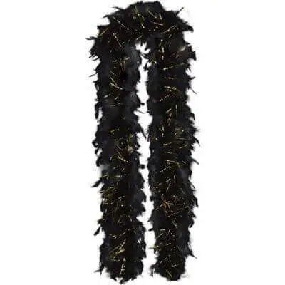 Glitz & Glam Hollywood Tinsel Boa - Black & Gold - Party Expo