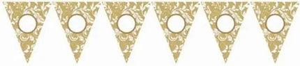 Gold Elegant Scroll Personalize It Pennant Banner Kit - Party Expo
