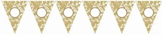 Gold Elegant Scroll Personalize It Pennant Banner Kit - Party Expo