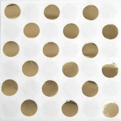 Gold Foil Dot Beverage Napkins - Party Expo