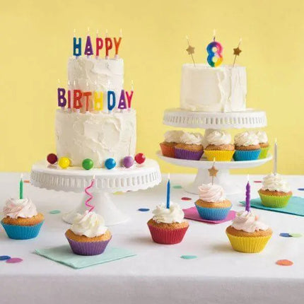 Gold Star Pick Birthday Candles (6ct) - Party Expo