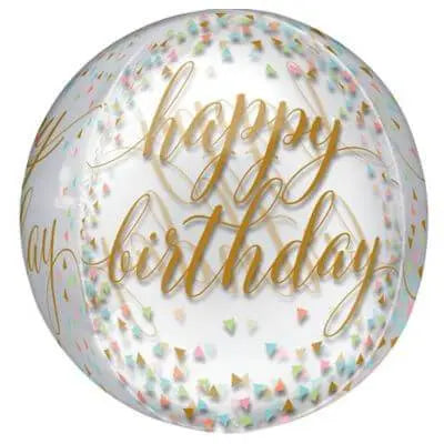 Happy Birthday Pastel Orbz Balloon (1ct) - Party Expo