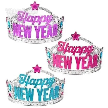 Happy New Year Tiara (Pink Or Blue) 1 piece - Party Expo