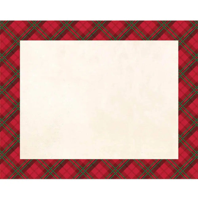 Holiday Plaid Paper Placemats (12ct) - Party Expo
