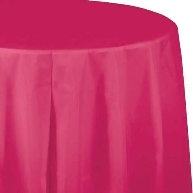 Hot Magenta Oct Round Table Cover - Party Expo