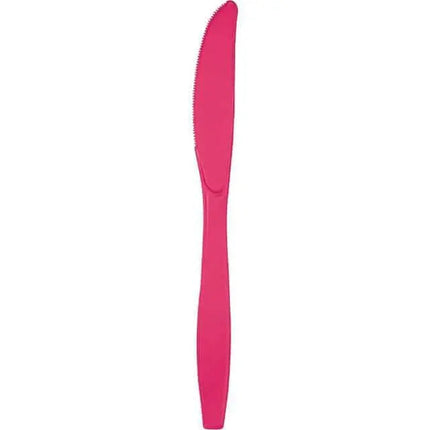 Hot Magenta Plastic Knives - Party Expo