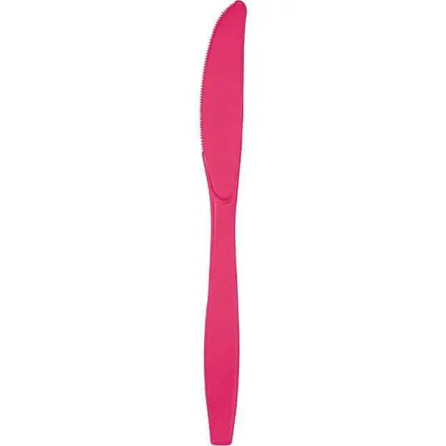 Hot Magenta Plastic Knives - Party Expo