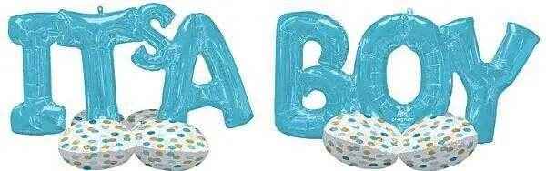 "It's A Boy" Airloonz Balloon Bunch (Air-Filled) Party Expo  