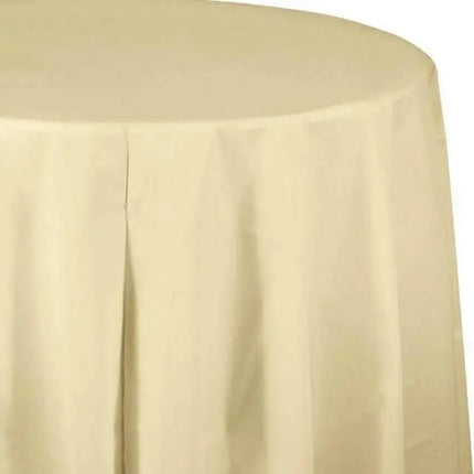Ivory Oct Round Table Cover - Party Expo