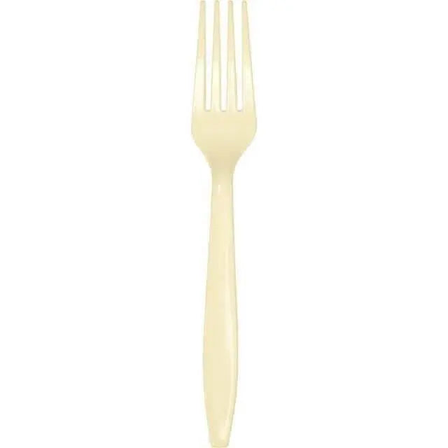 Ivory Plastic Forks - Party Expo
