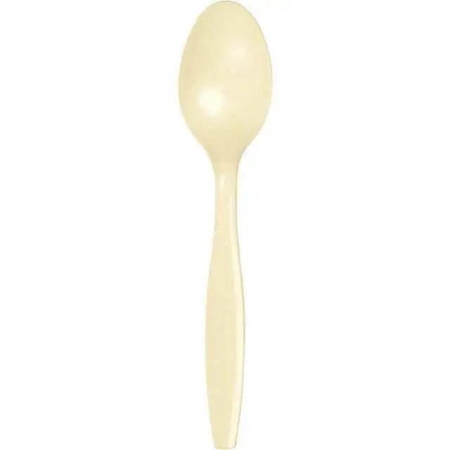 Ivory Plastic Spoons - Party Expo