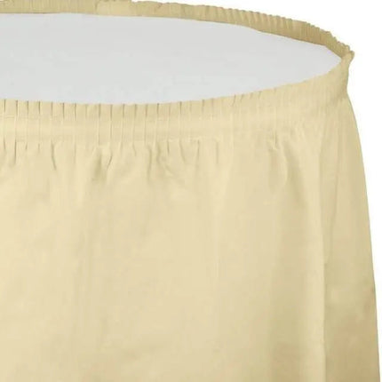 Ivory Plastic Table Skirt - Party Expo