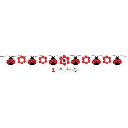 Ladybug Fancy Ribbon Banner with Stickers - Party Expo