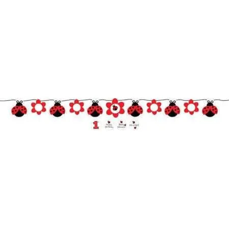 Ladybug Fancy Ribbon Banner with Stickers - Party Expo