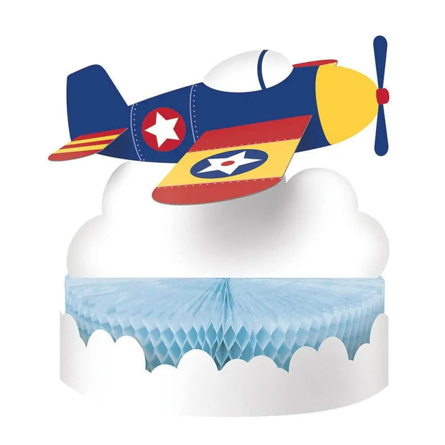 Lil' Flyer Airplane Shape Honeycomb Centerpiece - Party Expo
