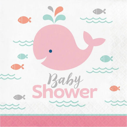 Lil' Spout Pink Baby Shower Lunch Napkins - Party Expo