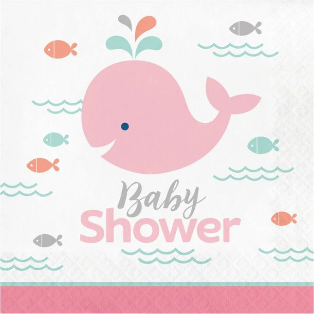 Lil' Spout Pink Baby Shower Lunch Napkins - Party Expo