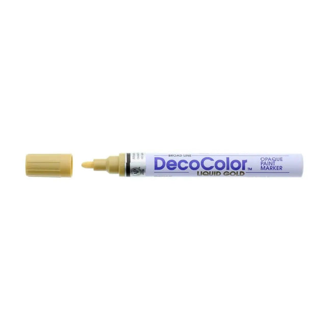 Marvy Decocolor Metallic Marker Broad Line - Liquid Gold - Party Expo