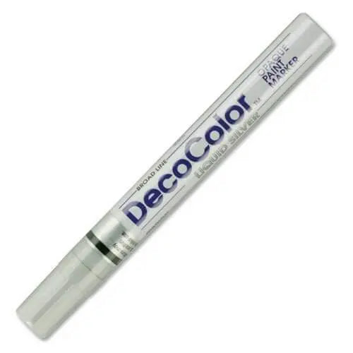 Marvy Decocolor Metallic Marker Broad Line - Liquid Silver - Party Expo