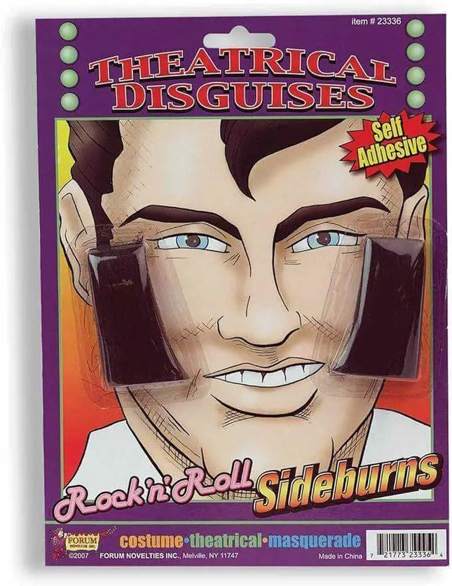 Men's Rock N Roll Sideburns - Brown - Party Expo