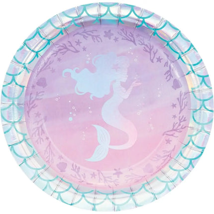 Mermaid Shine Iridescent 7" Plates Party Expo  