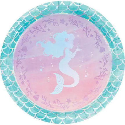 Mermaid Shine Iridescent 9" Plates Party Expo  