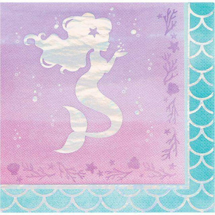 Mermaid Shine Iridescent Lunch Napkins (16ct) - Party Expo
