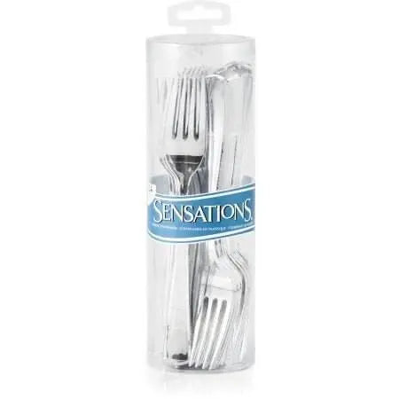 Metallic Silver 24ct Forks Only Boxed Cutlery - Party Expo