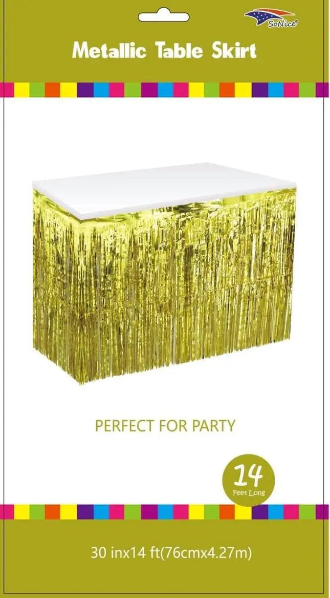 Metallic Table Skirt - Gold - Party Expo