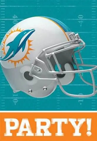 Miami Dolphins - Invitations & Thank You Notes - Party Expo