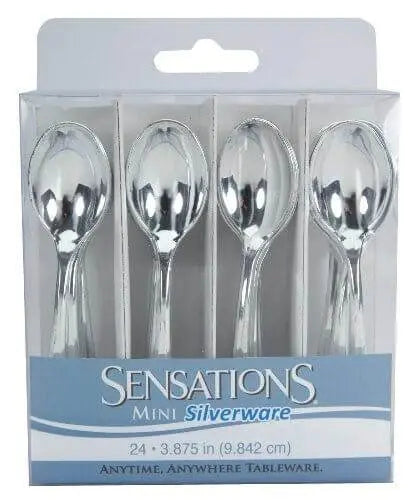 Mini Silver Spoons 24ct - Party Expo