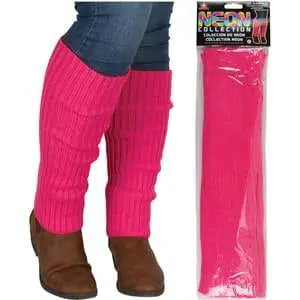 Neon Pink Leg Warmers - Party Expo