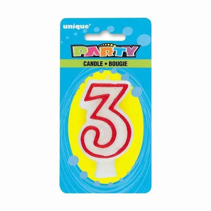 Number '3' Deluxe Birthday Candle - Party Expo