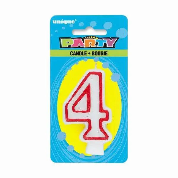 Number '4' Deluxe Birthday Candle - Party Expo