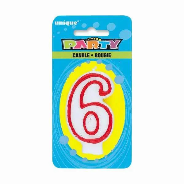 Number '6' Deluxe Birthday Candle - Party Expo