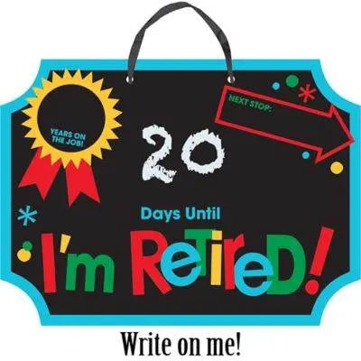 Officially Retired - Happy Retirement Celebration Chalkboard Sign - Party Expo