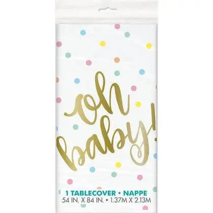 Oh Baby - Baby Shower Plastic Tablecover (1ct) - Party Expo