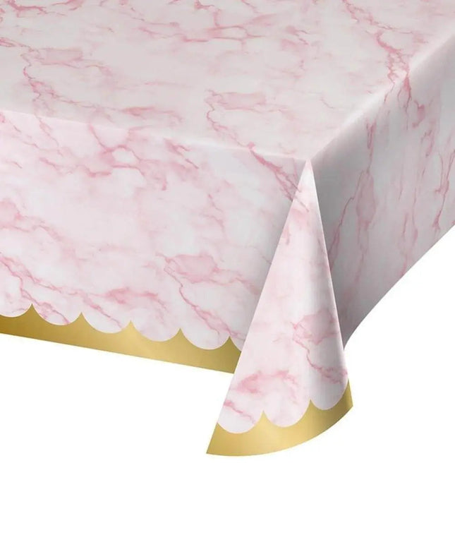 Oh Baby - Pink Marble Tablecover (1ct) - Party Expo