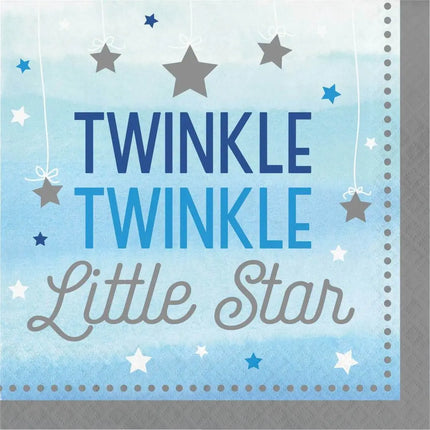 One Little Star Boy - Twinkle Twinkle Little Star Luncheon Napkins (16ct) - Party Expo