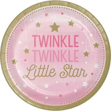 One Little Star Girl - 7" Twinkle Twinkle Little Star Paper Lunch Plates (8ct) Party Expo  